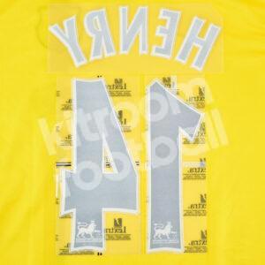 1999-07 Arsenal Premier League Away Black Name Set #14 HENRY Lextra Repro - Image 3