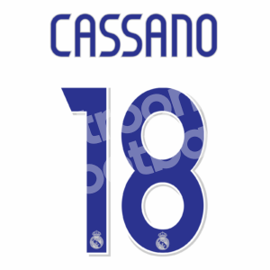 2006-07 Real Madrid Home Name Number Set #18 CASSANO Repro
