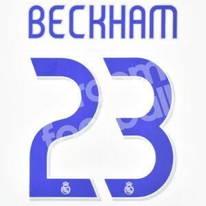 2006-07 Real Madrid Home Name Number Set #23 BECKHAM Repro