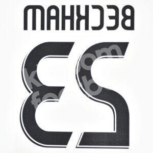 2006-07 Real Madrid Home Name Number Set #23 BECKHAM Repro - Image 3