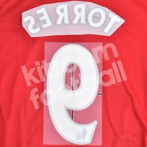 2007-11 Liverpool Home Name Number Set #9 Fernando TORRES Premier League Repro - Image 3