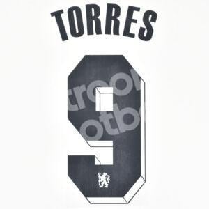 2011-12 Chelsea Third Name Number Set #9 TORRES Repro Champions League Black
