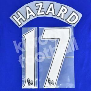 2012-13 Chelsea Home Name Number Set #17 HAZARD Premier League Flock Repro