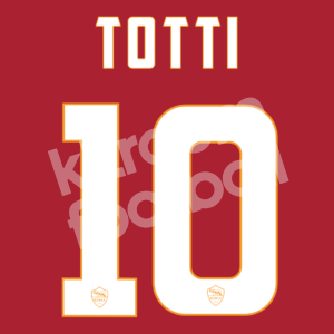 2014-15 AS Roma Home Name Number Set #10 TOTTI Repro - Image 1