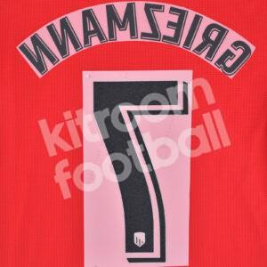 2017-19 Atletico Madrid Home Name Number Set #7 GRIEZMANN Repro - Image 3