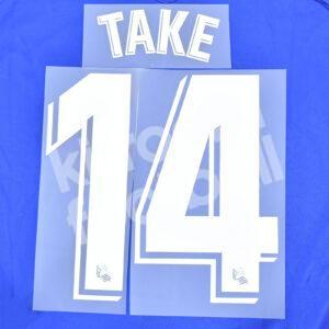2022-23 Real Sociedad Home Name Number Set #14 TAKE Kubo Repro