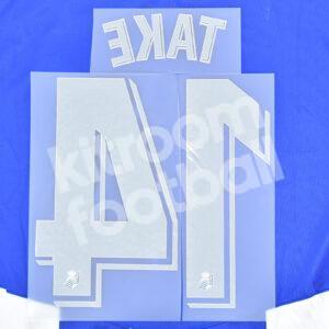 2022-23 Real Sociedad Home Name Number Set #14 TAKE Kubo Repro - Image 3