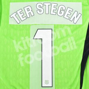 2023-24 Fc Barcelona Goalkeeper White Name Number Set #1 TER STEGEN La Liga Repro