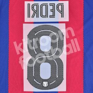 2023-24 Fc Barcelona Home Name Number Set #8 PEDRI Champions Repro - Image 3