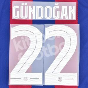 2023-24 Fc Barcelona Home Name Number Set #22 GÜNDOGAN Champions Repro