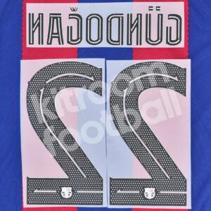 2023-24 Fc Barcelona Home Name Number Set #22 GÜNDOGAN Champions Repro - Image 3