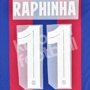 2023-24 Fc Barcelona Home Name Number Set #11 RAPHINHA Champions Repro