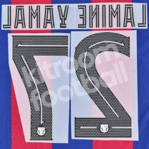 2023-24 Fc Barcelona Home Name Number Set #27 LAMINE YAMAL Champions Repro - Image 3