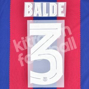 2023-24 Fc Barcelona Home Name Number Set #3 BALDE Champions Repro