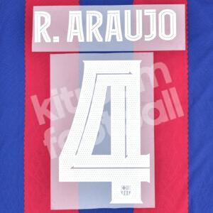 2023-24 Fc Barcelona Home Name Number Set #4 Ronald ARAUJO Champions Repro