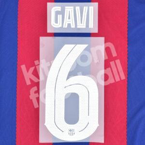2023-24 Fc Barcelona Home Name Number Set #6 GAVI Champions Repro