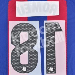 2023-24 Fc Barcelona Home Name Number Set #18 Oriol ROMEU La Liga Repro - Image 3