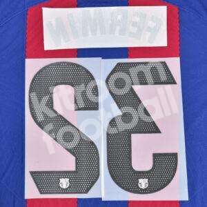 2023-24 Fc Barcelona Home Name Number Set #32 FERMÍN La Liga Repro - Image 3