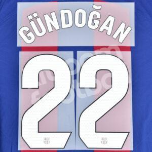2023-24 Fc Barcelona Home Name Number Set #22 GÜNDOGAN La Liga Repro