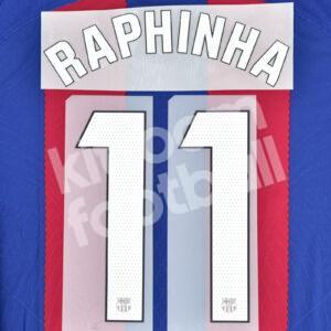 2023-24 Fc Barcelona Home Name Number Set #11 RAPHINHA La Liga Repro