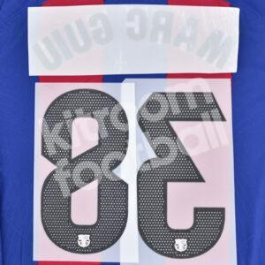 2023-24 Fc Barcelona Home Name Number Set #38 MARC GUIU La Liga Repro - Image 3