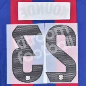2023-24 Fc Barcelona Home Name Number Set #23 KOUNDE La Liga Repro - Image 3