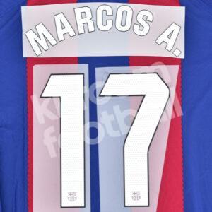2023-24 Fc Barcelona Home Name Number Set #17 MARCOS Alonso La Liga Repro