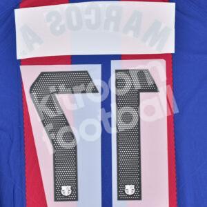 2023-24 Fc Barcelona Home Name Number Set #17 MARCOS Alonso La Liga Repro - Image 3