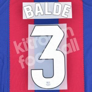 2023-24 Fc Barcelona Home Name Number Set #3 BALDE La Liga Repro
