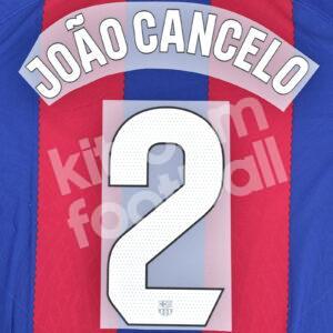 2023-24 Fc Barcelona Home Name Number Set #2 JOAO CANCELO La Liga Repro