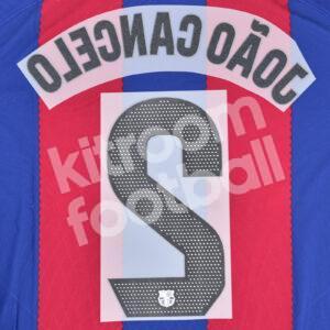 2023-24 Fc Barcelona Home Name Number Set #2 JOAO CANCELO La Liga Repro - Image 3