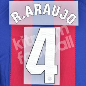 2023-24 Fc Barcelona Home Name Number Set #4 Ronald ARAUJO La Liga Repro