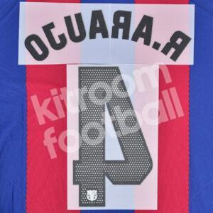 2023-24 Fc Barcelona Home Name Number Set #4 Ronald ARAUJO La Liga Repro - Image 3