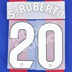 2023-24 Fc Barcelona Home Name Number Set #20 Sergi ROBERTO La Liga Repro