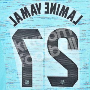 2023-24 FC Barcelona Third Name Number Set #27 LAMINE YAMAL La Liga Repro - Image 3