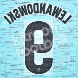 2023-24 FC Barcelona Third Name Number Set #9 LEWANDOWSKI La Liga Repro - Image 3
