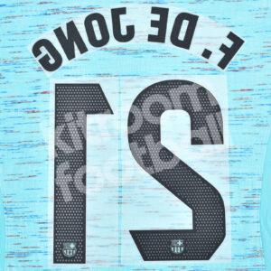 2023-24 FC Barcelona Third Name Number Set #21 Frenkie DE JONG La Liga Repro - Image 3