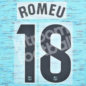 2023-24 FC Barcelona Third Name Number Set #18 Oriol ROMEU La Liga Repro