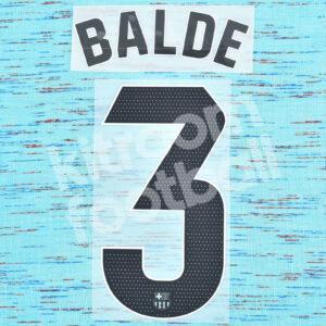2023-24 FC Barcelona Third Name Number Set #3 BALDE La Liga Repro