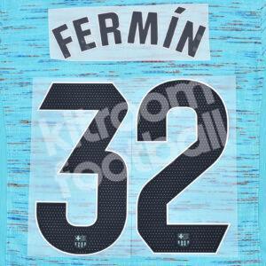 2023-24 FC Barcelona Third Name Number Set #32 FERMÍN La Liga Repro