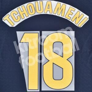 2023-24 Real Madrid Away Name Number Set #18 TCHOUAMENI La Liga Repro