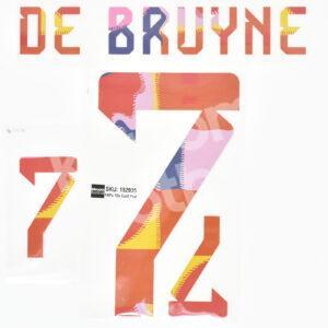 FIFA World Cup 2022 Qatar Belgium Name Number Set Away #7 DE BRUYNE Repro