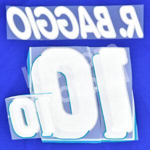 FIFA World Cup USA 1994 Italy Name Number Set Home #10 Roberto BAGGIO Flock Repro - Image 3