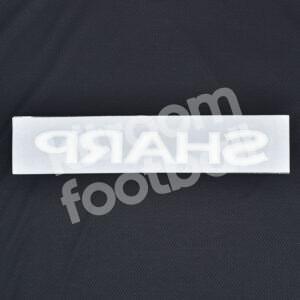 Manchester United SHARP Sponsor Patch White & Black Flock 3D Repro - Image 3