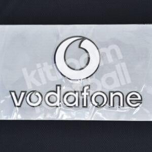 Manchester United VODAFONE Sponsor Patch White & Black Flock 3D Repro
