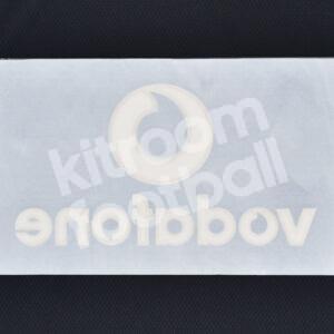 Manchester United VODAFONE Sponsor Patch White & Black Flock 3D Repro - Image 3