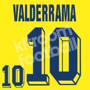 World Cup 1998 Colombia Home Name Set Number #10 VALDERRAMA Repro - Image 1