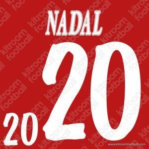 Spain World Cup 1998 Home White Name Number Set #20 NADAL Repro