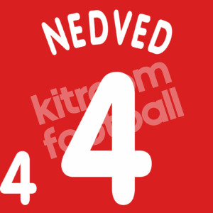 EURO 1996 Czech Republic Home Name Set Number #4 NEDVED Flock Repro