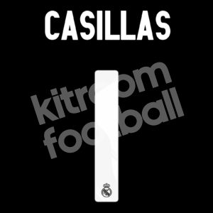 2009-10 Real Madrid Goalkeeper Name Number Set #1 Iker CASILLAS White Repro